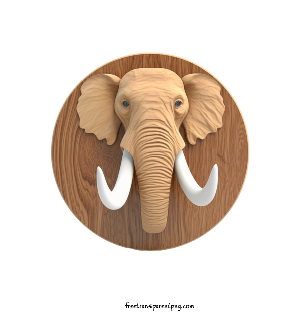Free Animals Elephant Wood Carving Tusks For Mammoth Clipart Transparent Background