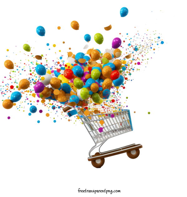 Free Holidays Black Friday Shopping Cart Colorful Confetti For Black Friday Clipart Transparent Background