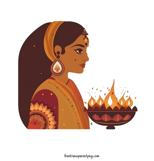 Free Holidays Diwali Woman Woman's Face For Diwali Clipart Transparent Background