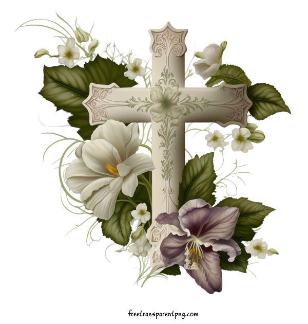 Free Holidays Holy Cross Day Cross Floral For Holy Cross Day Clipart Transparent Background