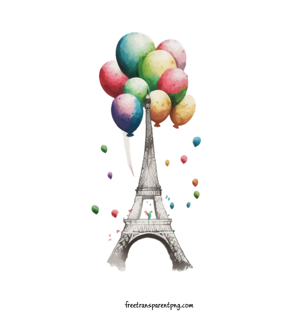 Free Holidays Bastille Day Tower Balloons For Bastille Day Clipart Transparent Background