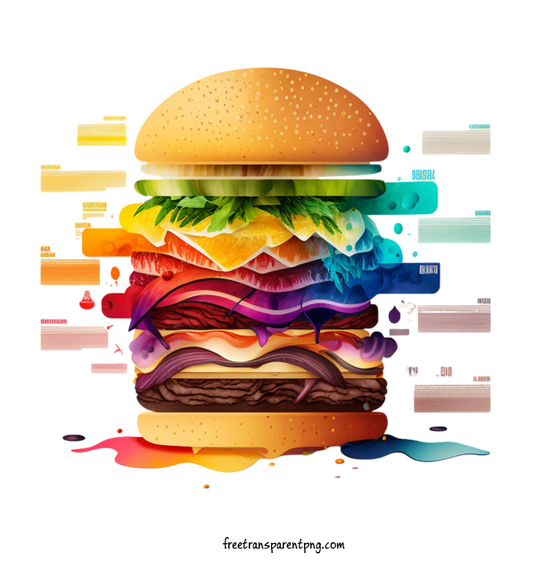 Free Food Hamburger Burger Sandwich For Hamburger Clipart Transparent Background