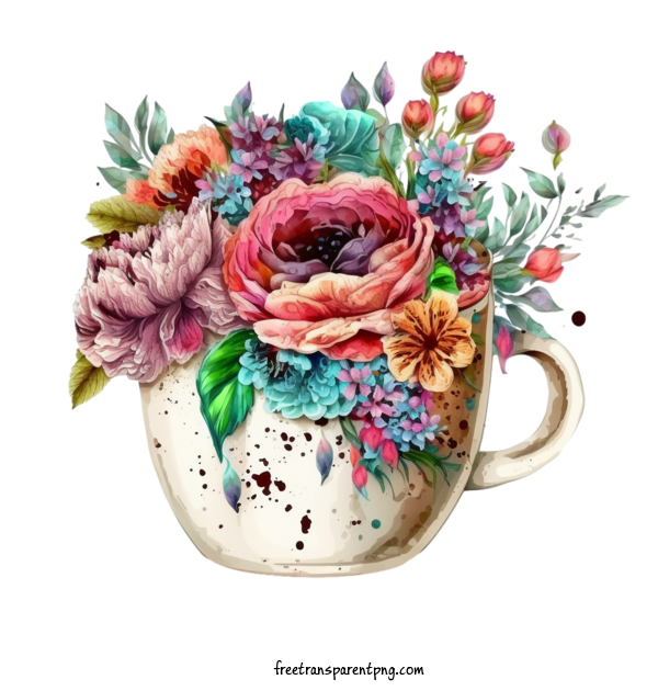 Free Drink Coffee Floral Vase For Coffee Clipart Transparent Background