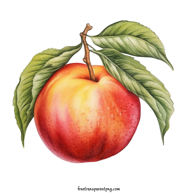 Free Fruit Peach Ripe Watercolor For Peach Clipart Transparent Background
