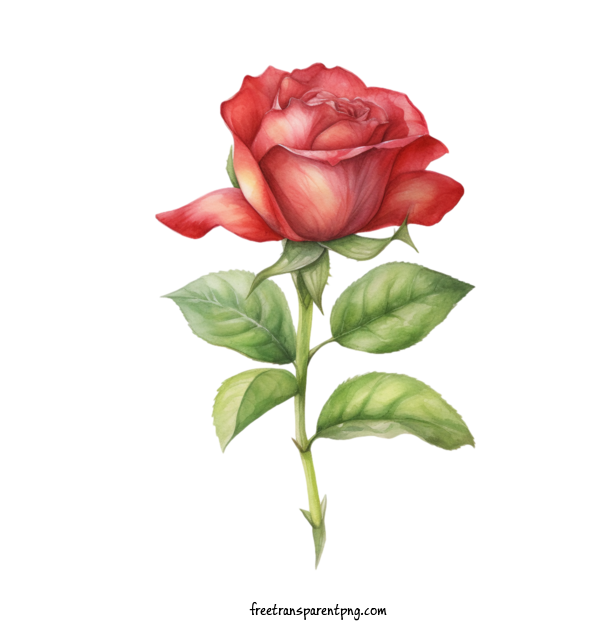 Free Flowers Rose Red Rose Stem For Rose Clipart Transparent Background