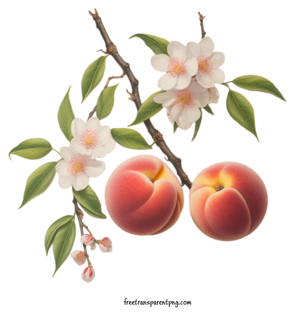 Free Fruit Peach Peach Branch For Peach Clipart Transparent Background