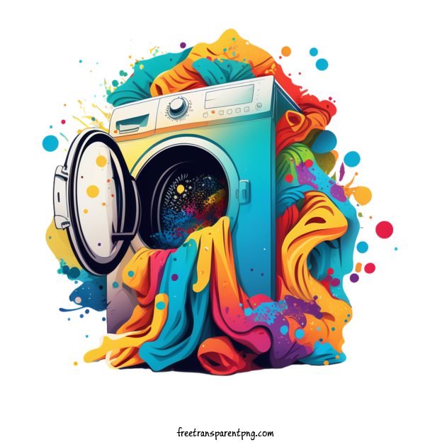 Free Life Washing Machine Colorful Washing Machine For Washing Machine Clipart Transparent Background