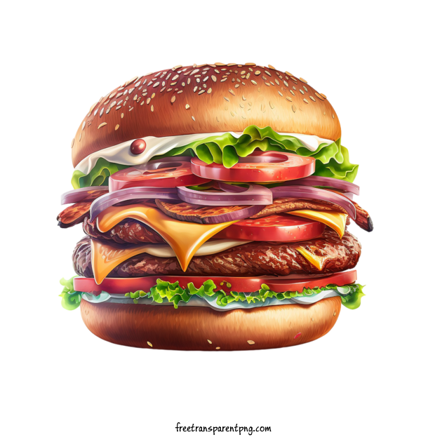 Free Food Hamburger Burger Cheeseburger For Hamburger Clipart Transparent Background