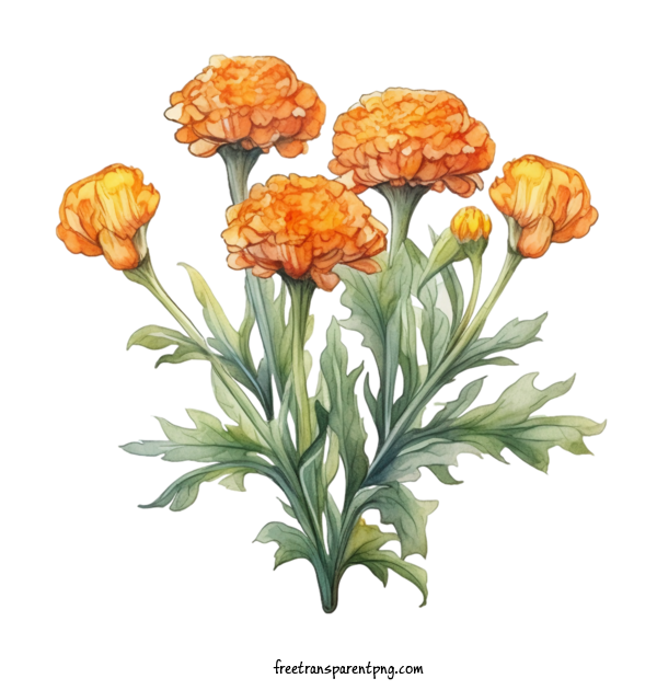 Free Flowers Marigold Flower Orange Carnation For Marigold Flower Clipart Transparent Background