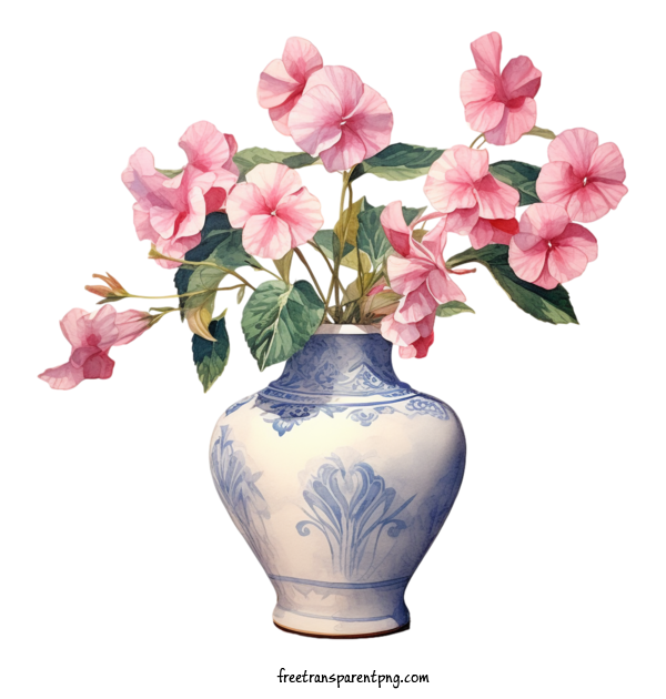 Free Flowers Impatiens Flower Pink Vase For Impatiens Flower Clipart Transparent Background
