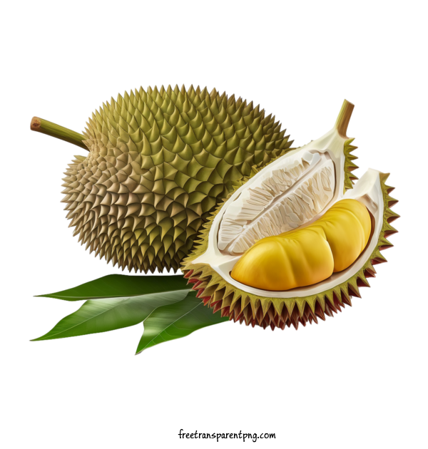 Free Fruit Durian Ripe Seeded For Durian Clipart Transparent Background