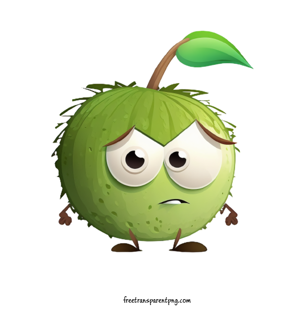 Free Fruit Coconut Cartoon Green Apple For Coconut Clipart Transparent Background