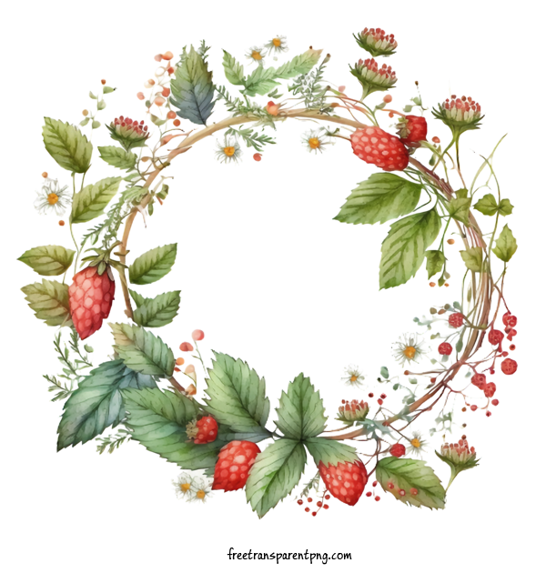 Free Fruit Strawberry Strawberry Wreath For Strawberry Clipart Transparent Background
