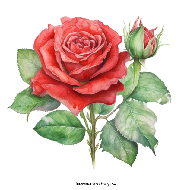 Free Flowers Rose Red Rose Watercolor For Rose Clipart Transparent Background