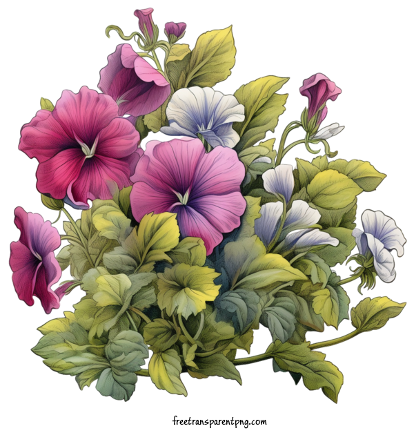 Free Flowers Petunia Flower Flowers Pink For Petunia Flower Clipart Transparent Background