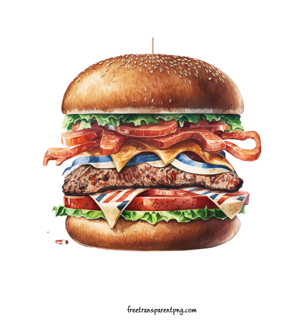 Free Food Hamburger Hamburger Bacon For Hamburger Clipart Transparent Background