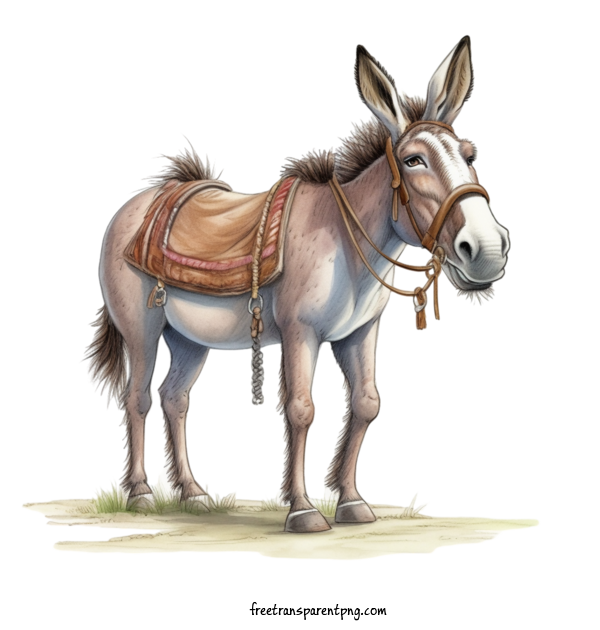 Free Animals Donkey Donkey Saddled For Donkey Clipart Transparent Background