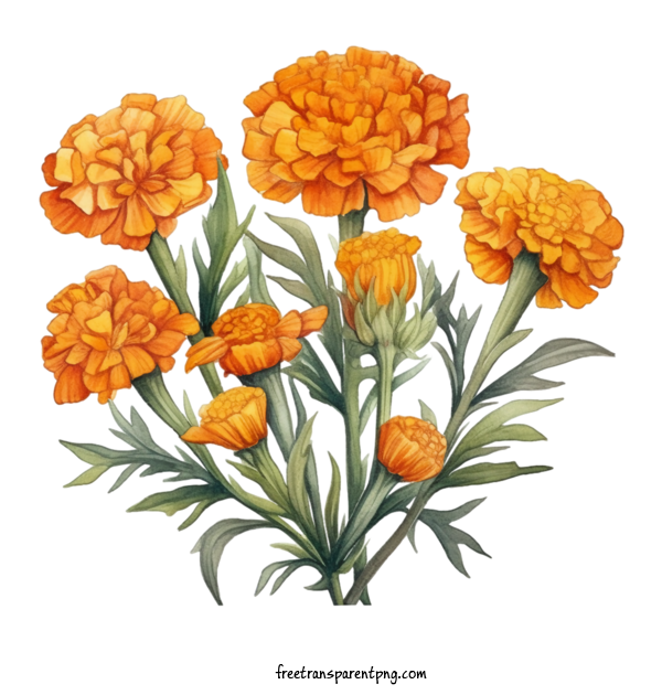 Free Flowers Marigold Flower Orange Flowers Carnations For Marigold Flower Clipart Transparent Background