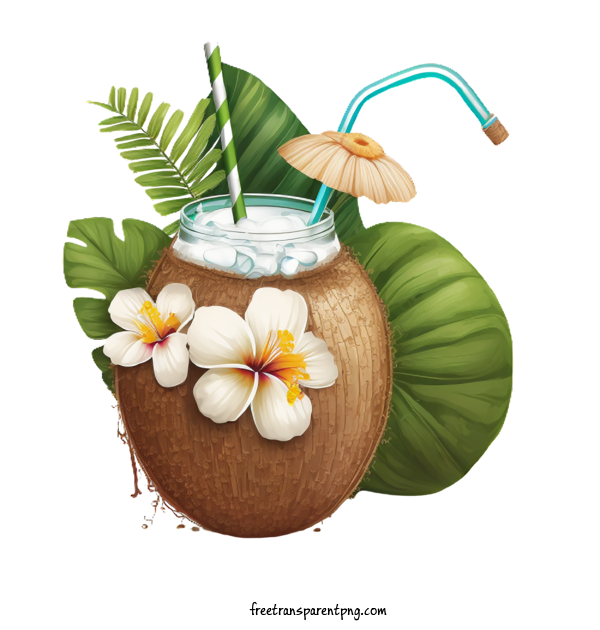 Free Fruit Coconut Coconut Tropical For Coconut Clipart Transparent Background