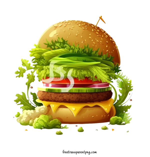 Free Food Hamburger Burger Cheeseburger For Hamburger Clipart Transparent Background