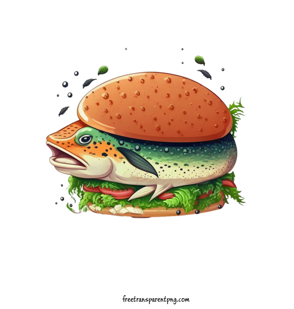 Free Food Hamburger Burger Fish For Hamburger Clipart Transparent Background