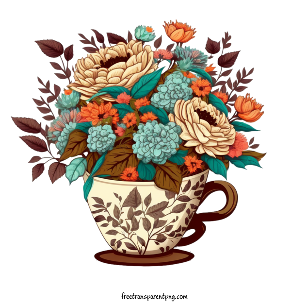 Free Drink Coffee Bouquet Floral Arrangement For Coffee Clipart Transparent Background