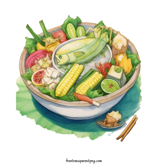 Free Food Malay Cuisine Fish Vegetables For Malay Cuisine Clipart Transparent Background