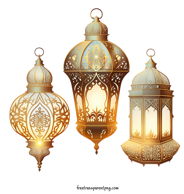 Free Holidays Ramdhan Lantern Decorative For Ramdhan Clipart Transparent Background