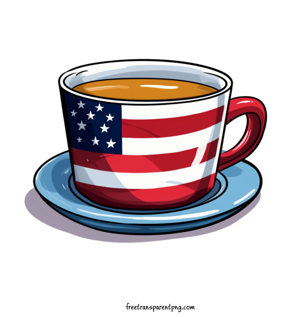 Free Holidays Fourth Of July American Flag Coffee For Fourth Of July Clipart Transparent Background