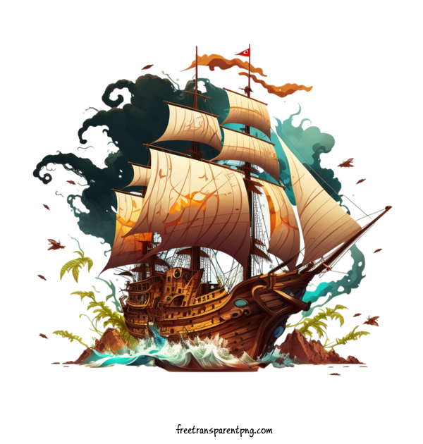 Free Holidays Talk Like A Pirate Day Pirate Ship Ocean For Talk Like A Pirate Day Clipart Transparent Background