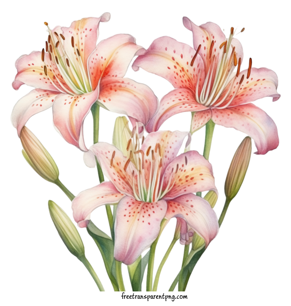 Free Flowers Lily Flower Lily Pink For Lily Flower Clipart Transparent Background