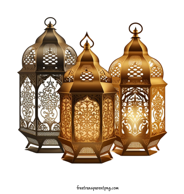 Free Holidays Ramdhan Lantern Golden For Ramdhan Clipart Transparent Background