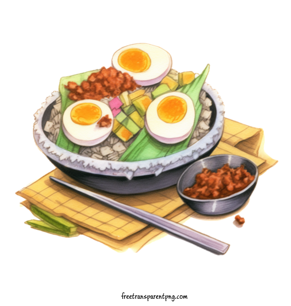 Free Food Malay Cuisine Spicy Rice Fried Egg For Malay Cuisine Clipart Transparent Background
