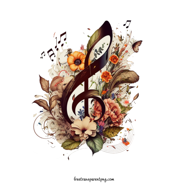 Free Life Music Music Floral For Music Clipart Transparent Background