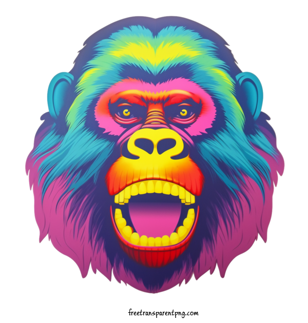Free Animals Gorilla Gorilla Colorful For Gorilla Clipart Transparent Background