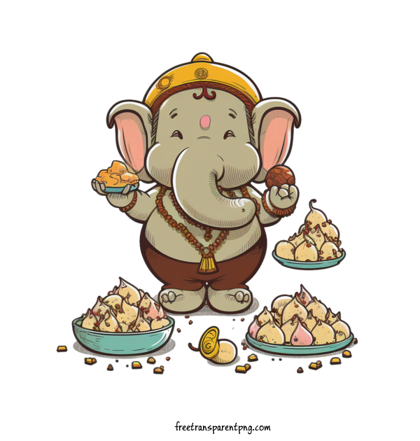 Free Holidays Vinayaka Chaturthi Elephant Food For Vinayaka Chaturthi Clipart Transparent Background