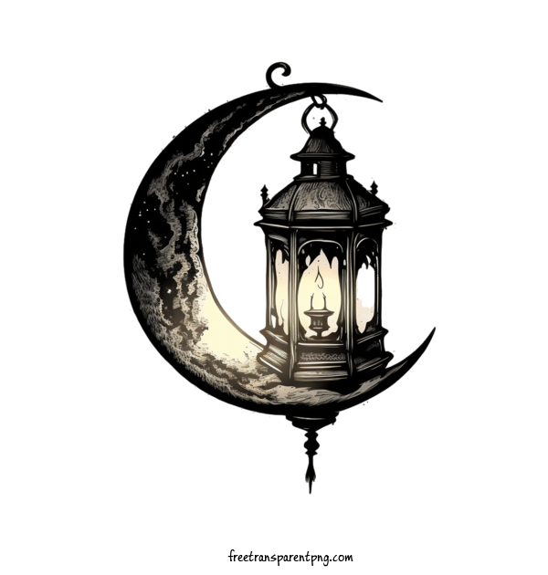 Free Holidays Ramdhan Moon Lantern For Ramdhan Clipart Transparent Background
