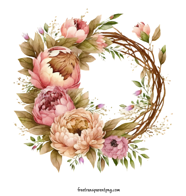 Free Flowers Peony Wreath Flowers For Peony Clipart Transparent Background