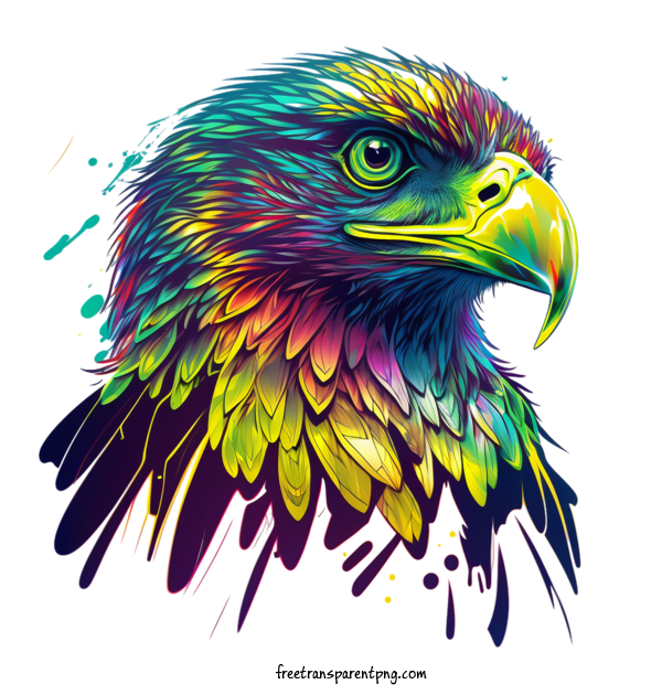 Free Animals Eagle Colorful Artistic For Eagle Clipart Transparent Background