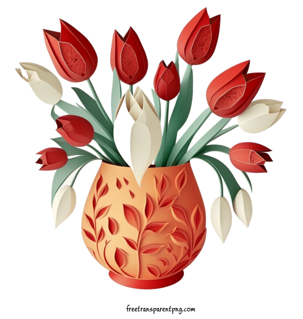 Free Flowers Tulips Tulips Vase For Tulips Clipart Transparent Background