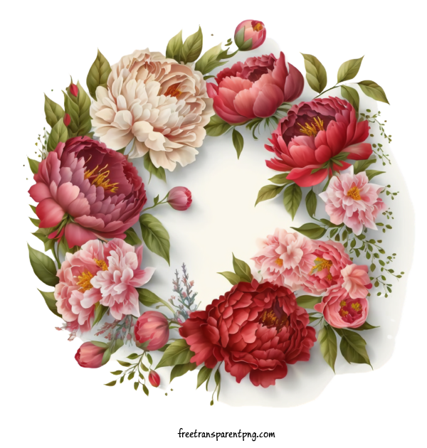 Free Flowers Peony Peonies Floral Wreath For Peony Clipart Transparent Background