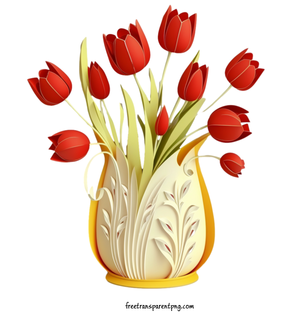 Free Flowers Tulips Flower Vase For Tulips Clipart Transparent Background