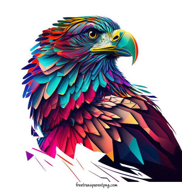 Free Animals Eagle Colorful Abstract For Eagle Clipart Transparent Background
