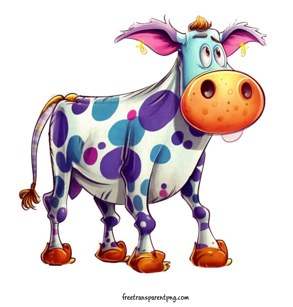 Free Animals Cow Cow Polka Dot For Cow Clipart Transparent Background