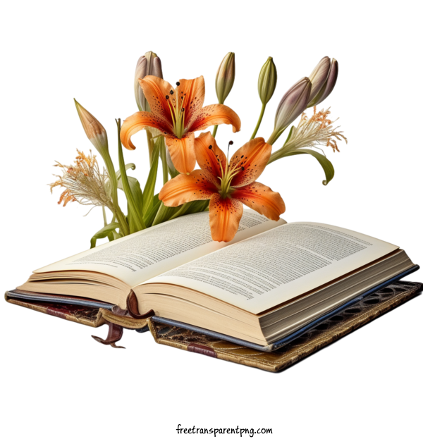 Free Flowers Lily Flower Open Book For Lily Flower Clipart Transparent Background