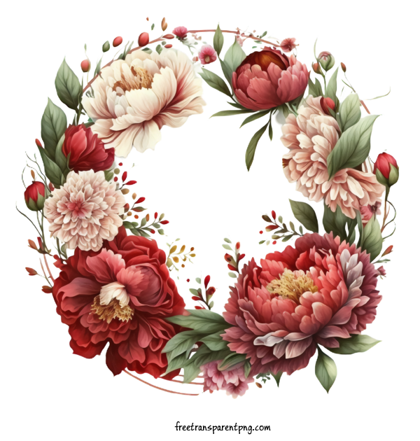 Free Flowers Peony Peony Wreath For Peony Clipart Transparent Background
