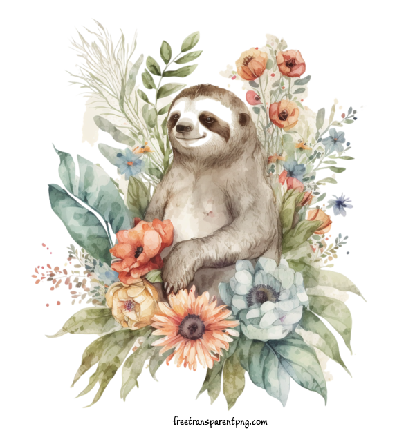 Free Animals Sloth Sloth Watercolor For Sloth Clipart Transparent Background