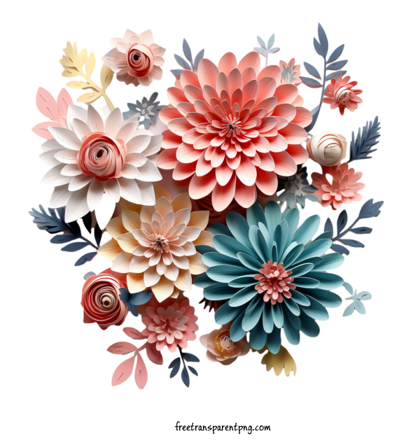 Free Flowers 3D Flowers Flower Paper For 3D Flowers Clipart Transparent Background