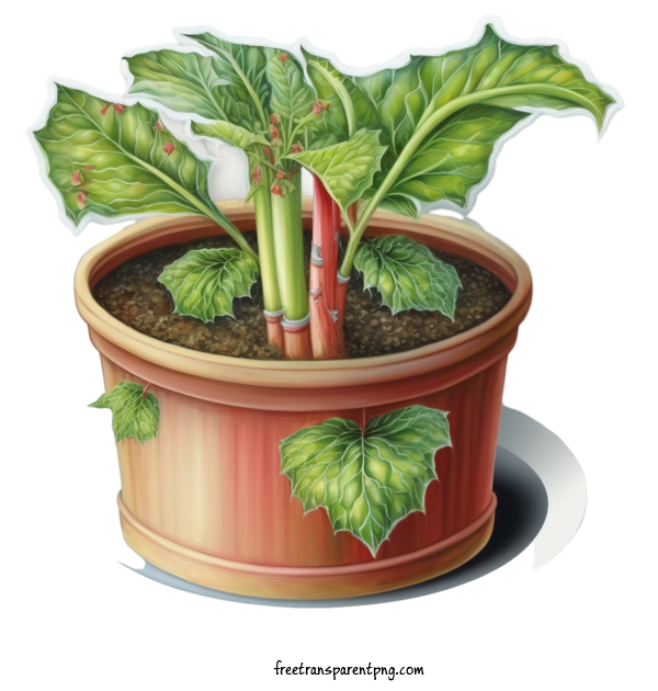 Free Vegetable Rhubarb Plant Pot For Rhubarb Clipart Transparent Background