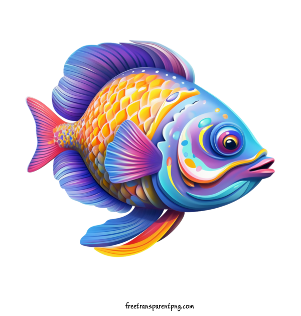 Free Animals Fish Rainbow Tropical For Fish Clipart Transparent Background